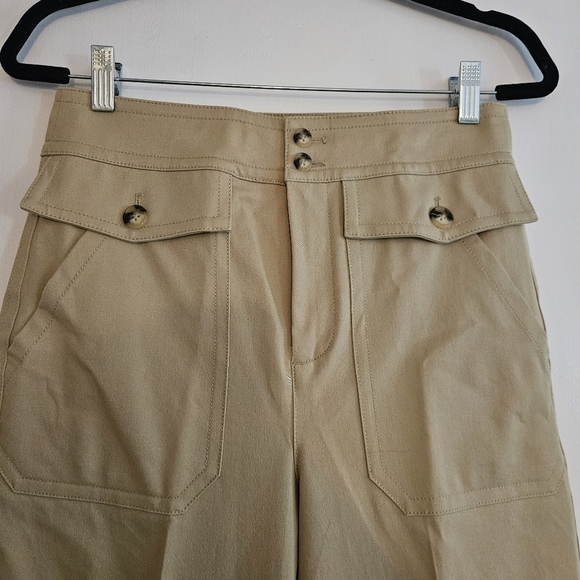 J.CREW Officer Patch-Pocket Wide-Leg Pant Stretch Twill in KHAKI size 6 NWT - Picture 5 of 13